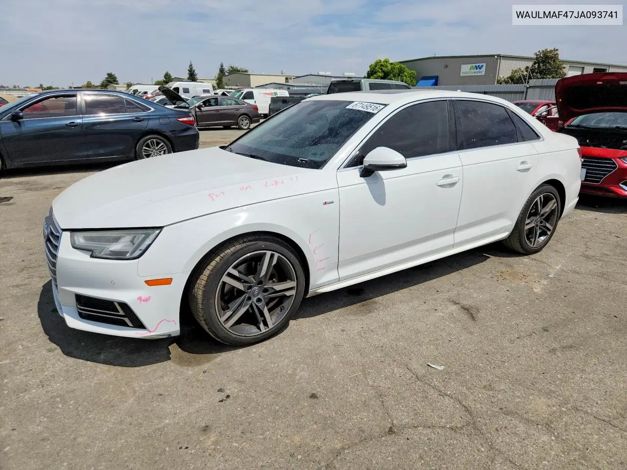 Auction sale of the 2018 Audi A4 , vin: WAULMAF47JA093741, lot number: 67149516