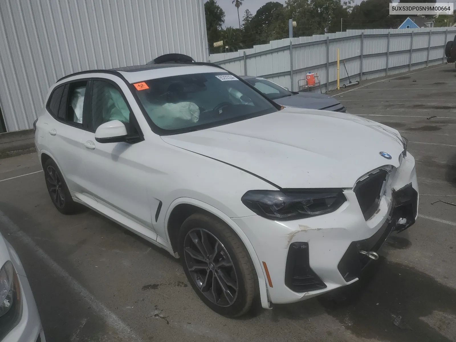Auction sale of the 2022 BMW X3 , vin: 5UX53DP05N9M00664, lot number: 65222354