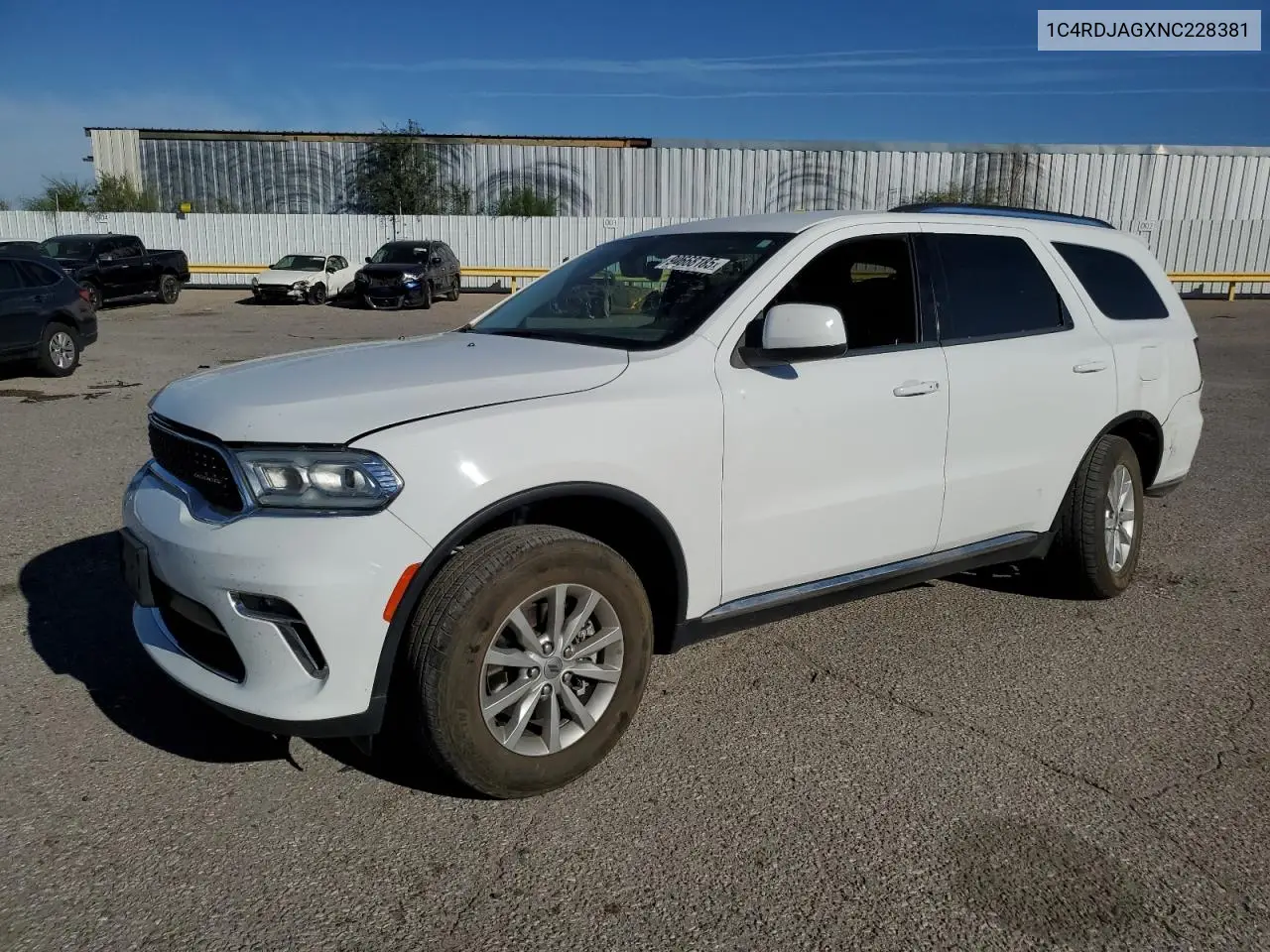 Auction sale of the 2022 Dodge Durango , vin: 1C4RDJAGXNC228381, lot number: 90668185