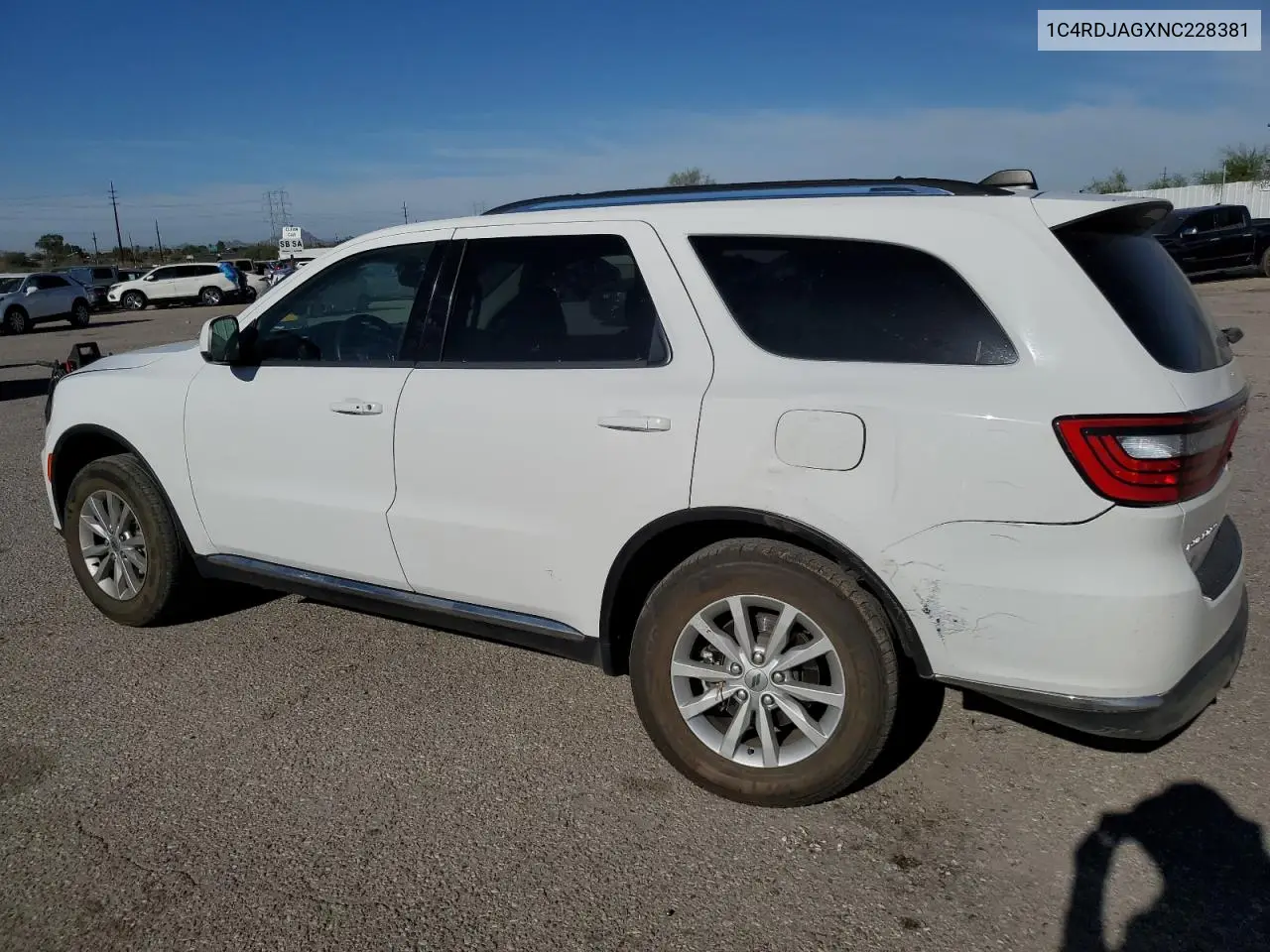 Auction sale of the 2022 Dodge Durango , vin: 1C4RDJAGXNC228381, lot number: 90668185