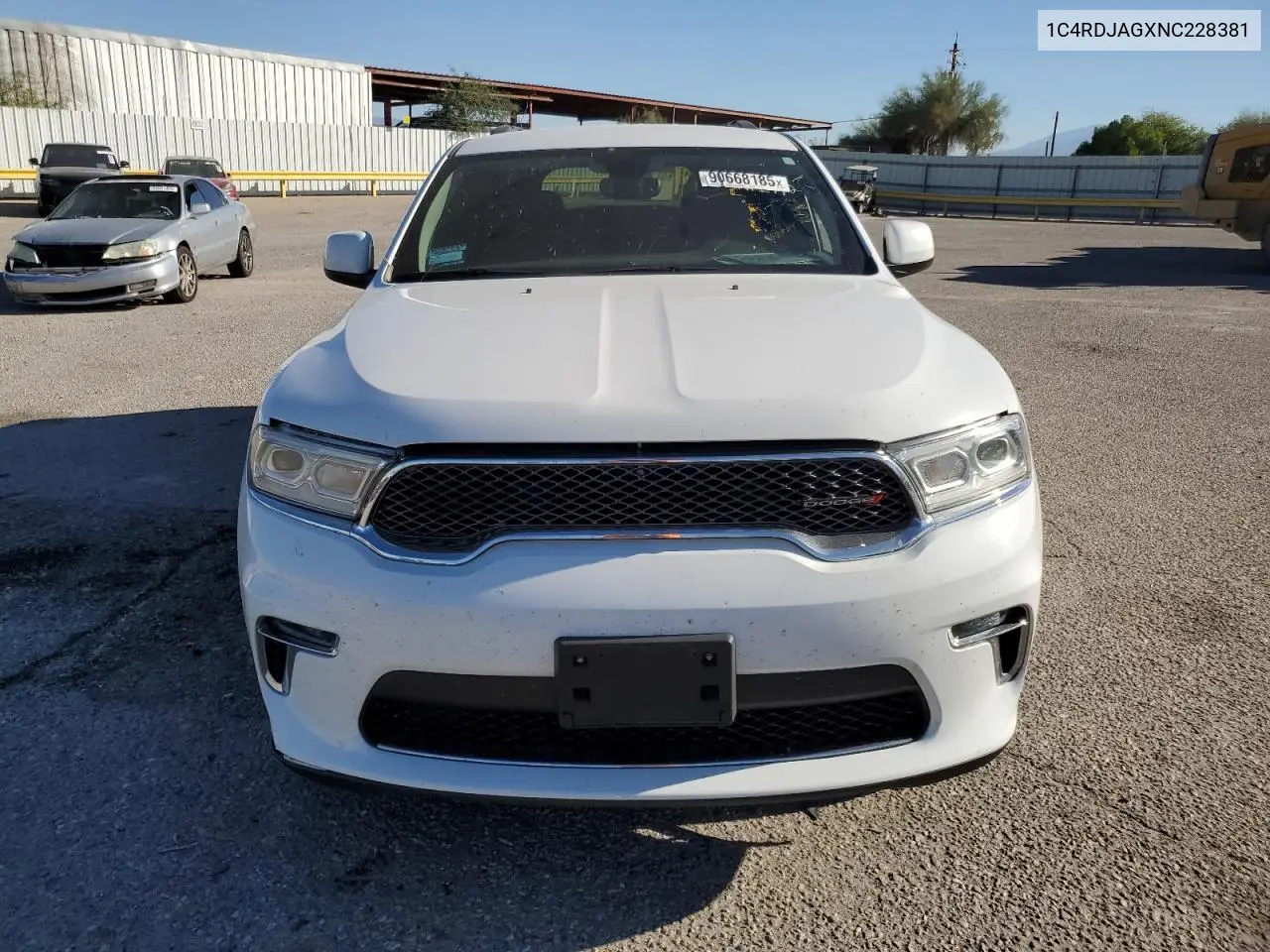 Auction sale of the 2022 Dodge Durango , vin: 1C4RDJAGXNC228381, lot number: 90668185