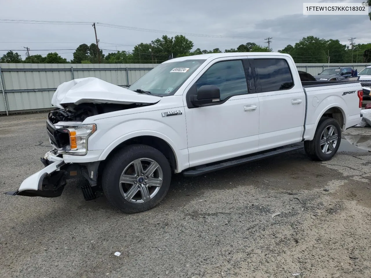 Auction sale of the 2019 Ford F 150 , vin: 1FTEW1C57KKC18302, lot number: 49598224