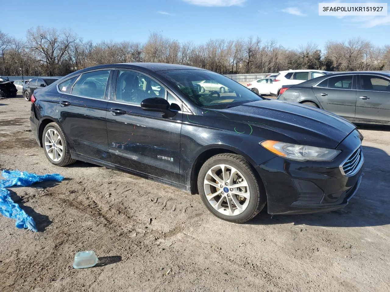 Auction sale of the 2019 Ford Fusion , vin: 3FA6P0LU1KR151927, lot number: 83528814