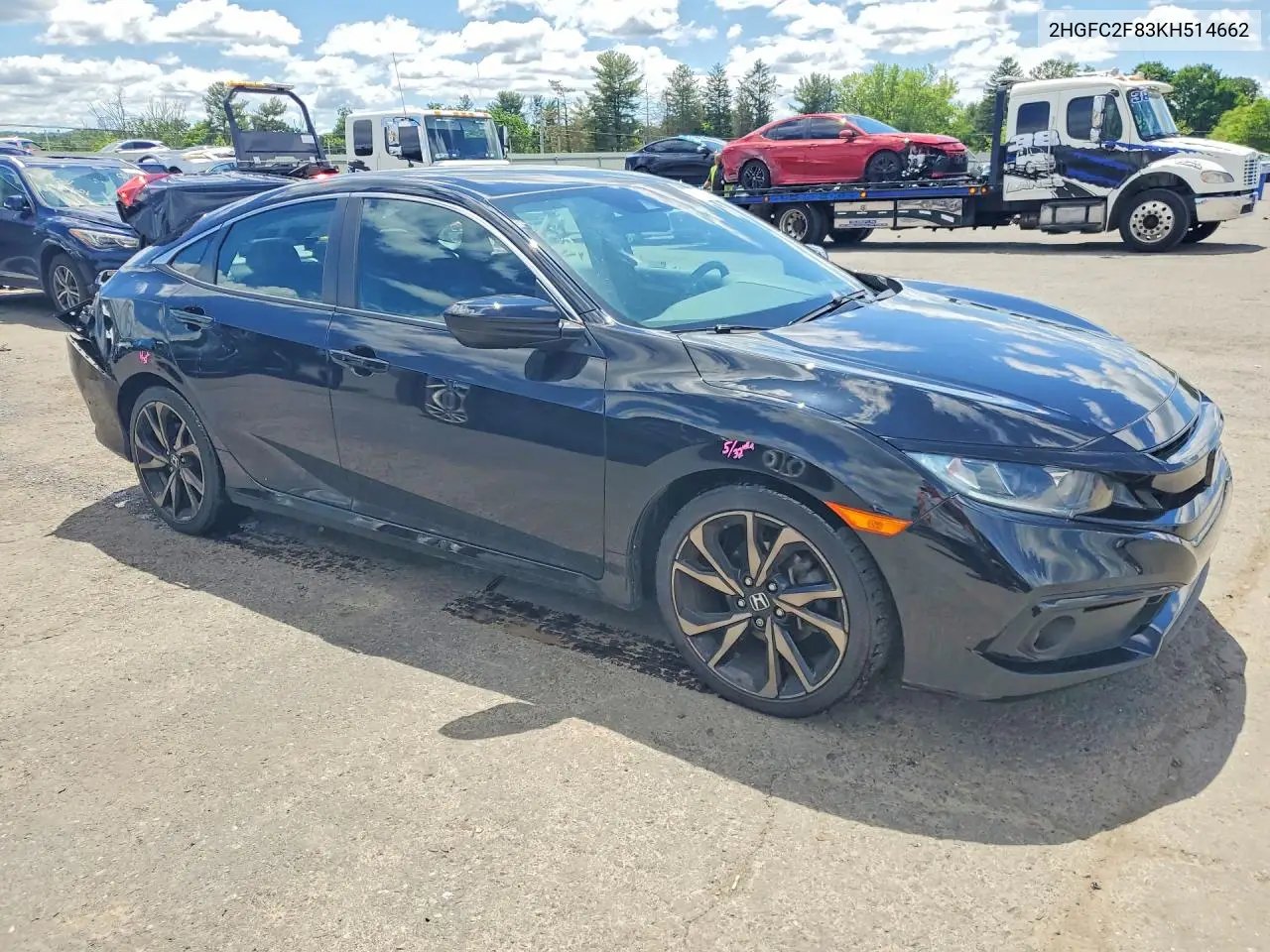Auction sale of the 2019 Honda Civic , vin: 2HGFC2F83KH514662, lot number: 57201756