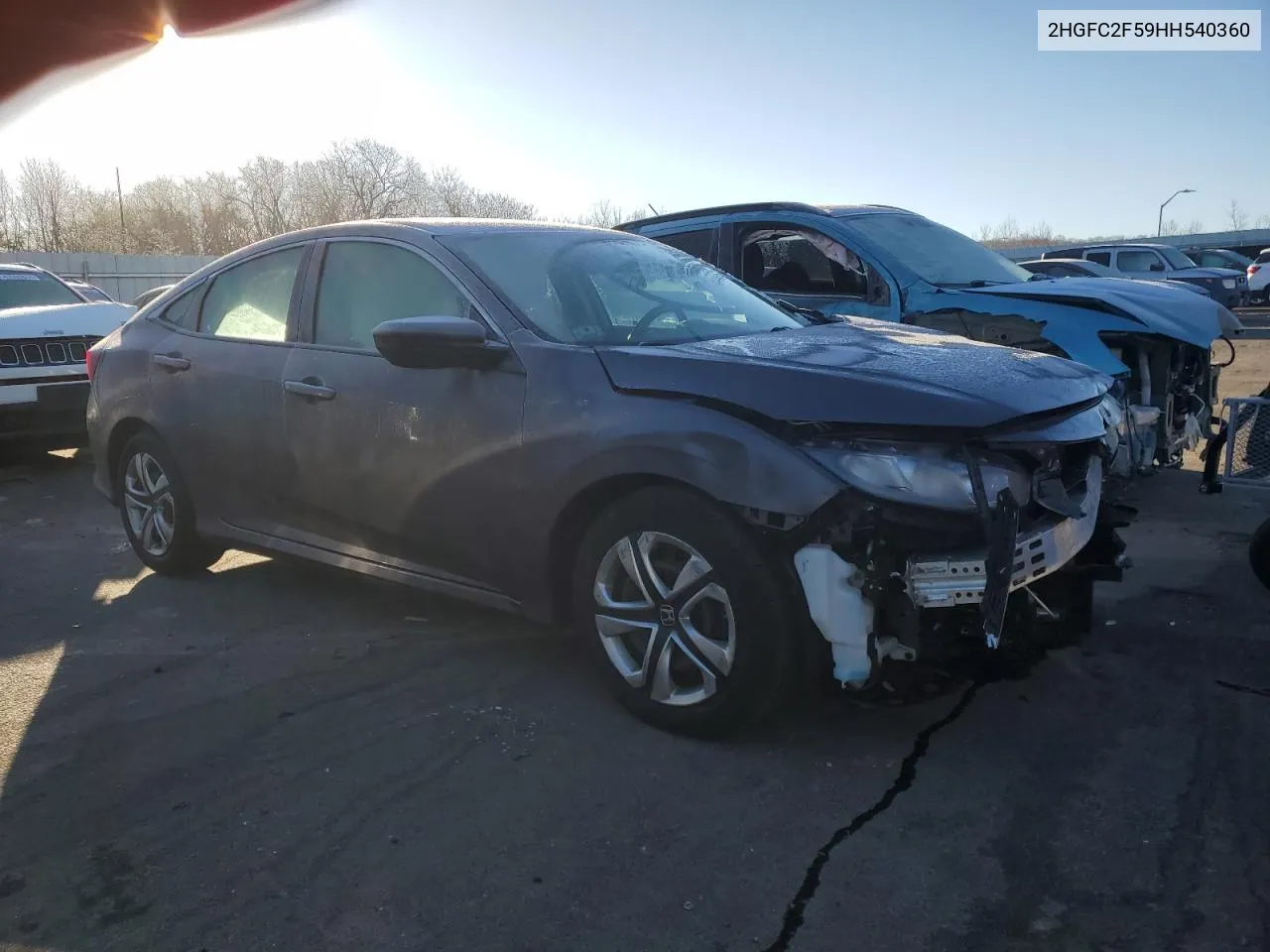 Auction sale of the 2017 Honda Civic , vin: 2HGFC2F59HH540360, lot number: 42028794