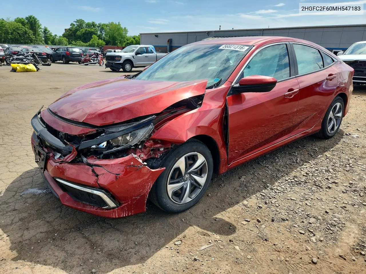 Auction sale of the 2021 Honda Civic , vin: 2HGFC2F60MH547183, lot number: 56821316