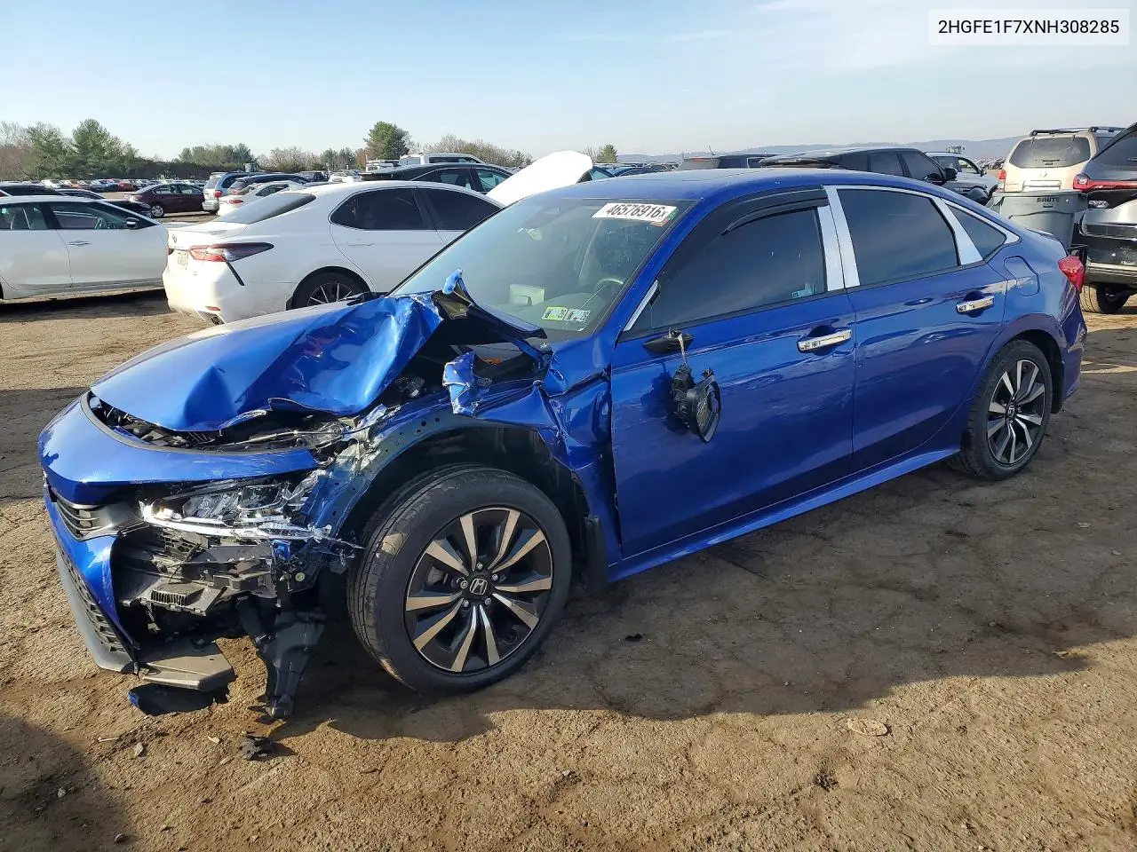 Auction sale of the 2022 Honda Civic , vin: 2HGFE1F7XNH308285, lot number: 46576916