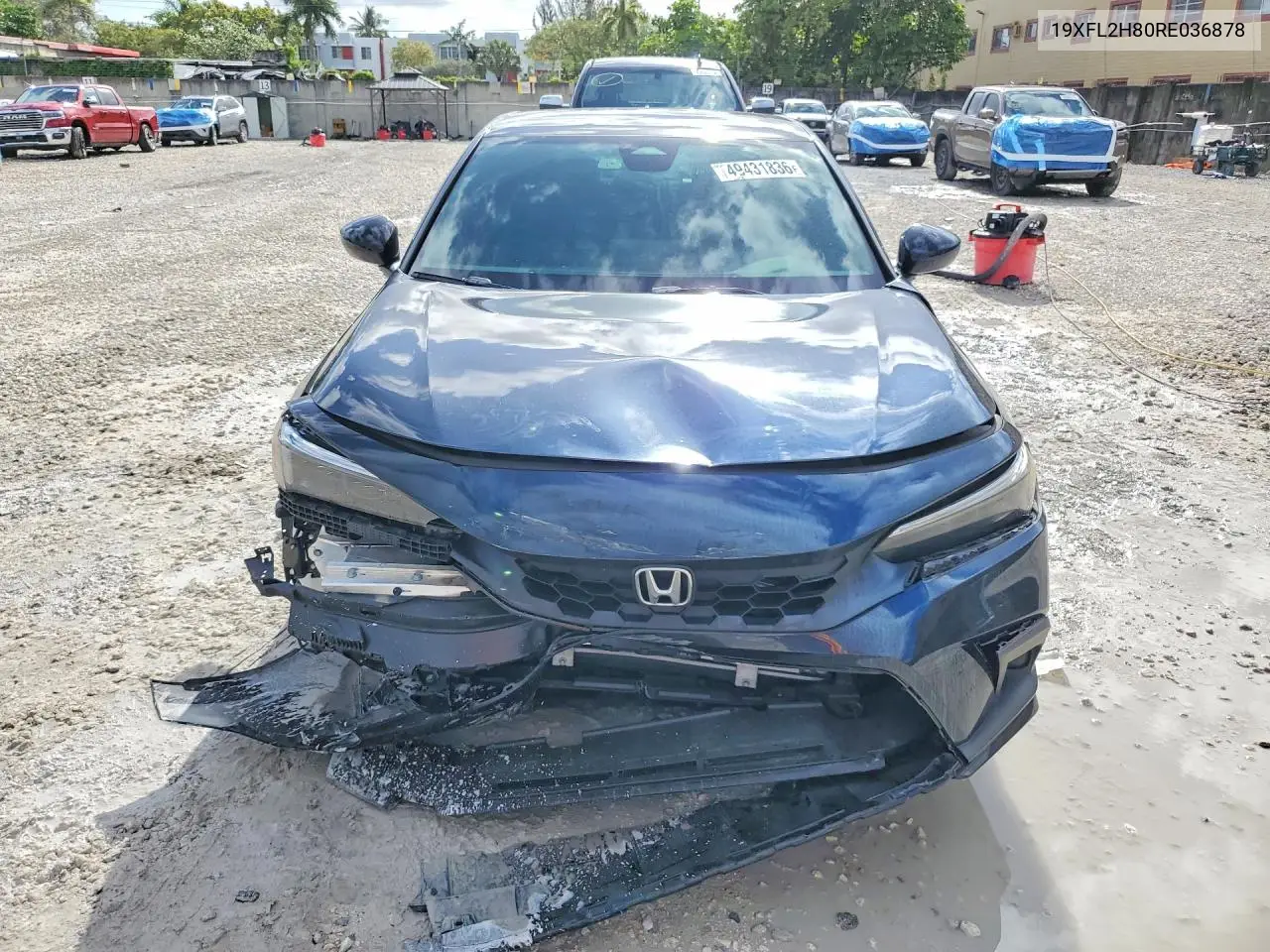 Auction sale of the 2024 Honda Civic , vin: 19XFL2H80RE036878, lot number: 49431836