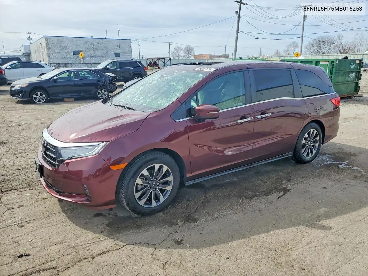 Auction sale of the 2021 Honda Odyssey , vin: 5FNRL6H75MB016253, lot number: 46905166