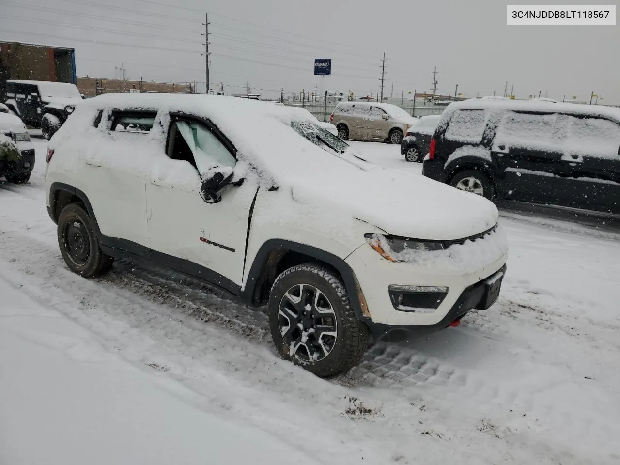 Auction sale of the 2020 Jeep Compass , vin: 3C4NJDDB8LT118567, lot number: 87044654