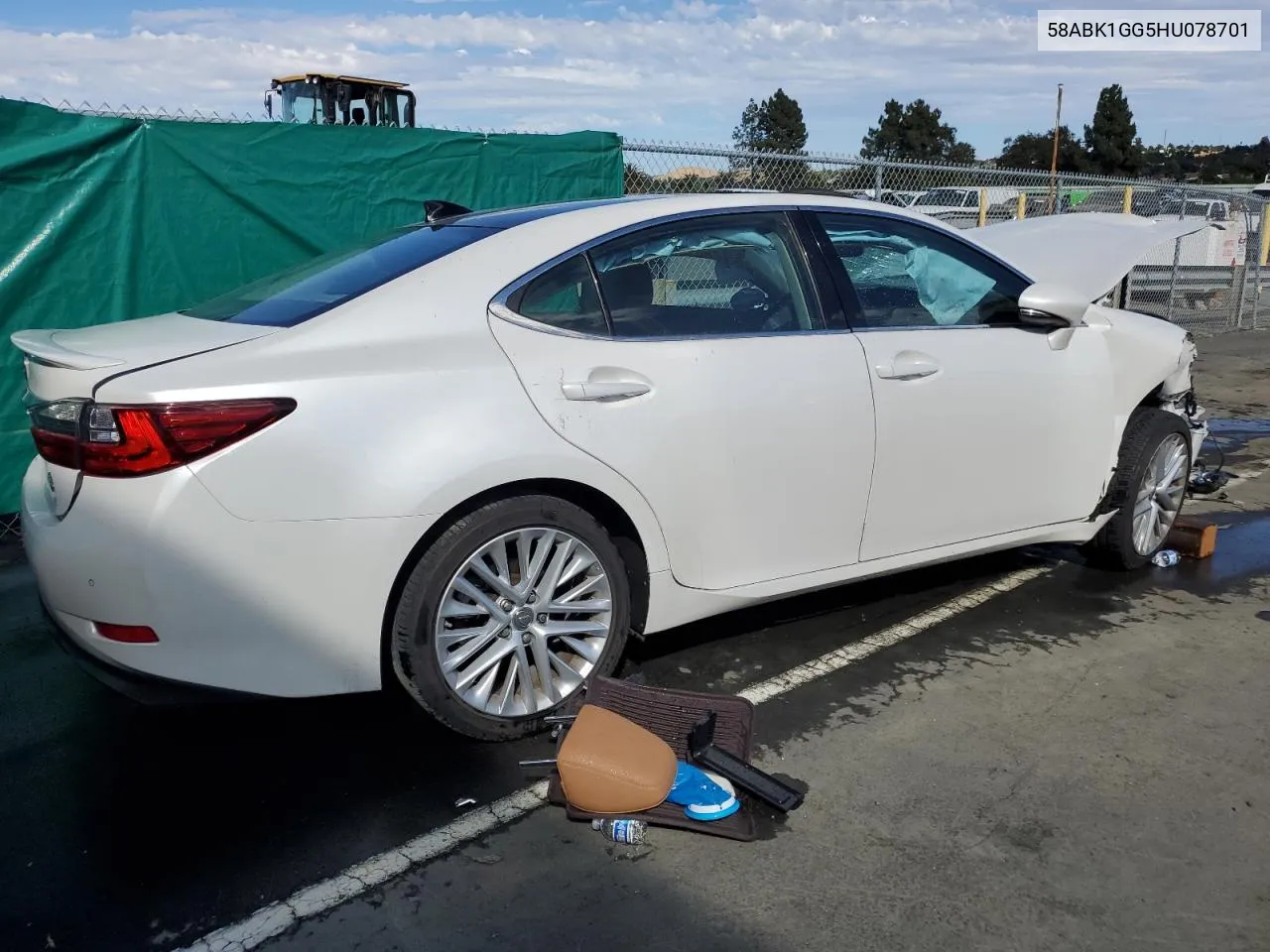 Auction sale of the 2017 Lexus ES , vin: 58ABK1GG5HU078701, lot number: 60252754