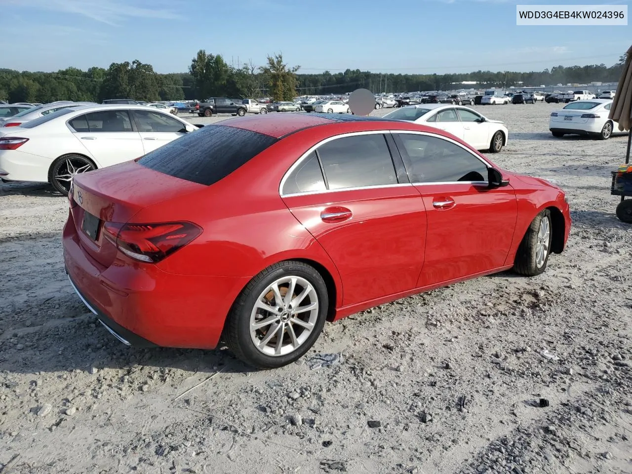 Auction sale of the 2019 Mercedes Benz A klasse , vin: WDD3G4EB4KW024396, lot number: 69204643