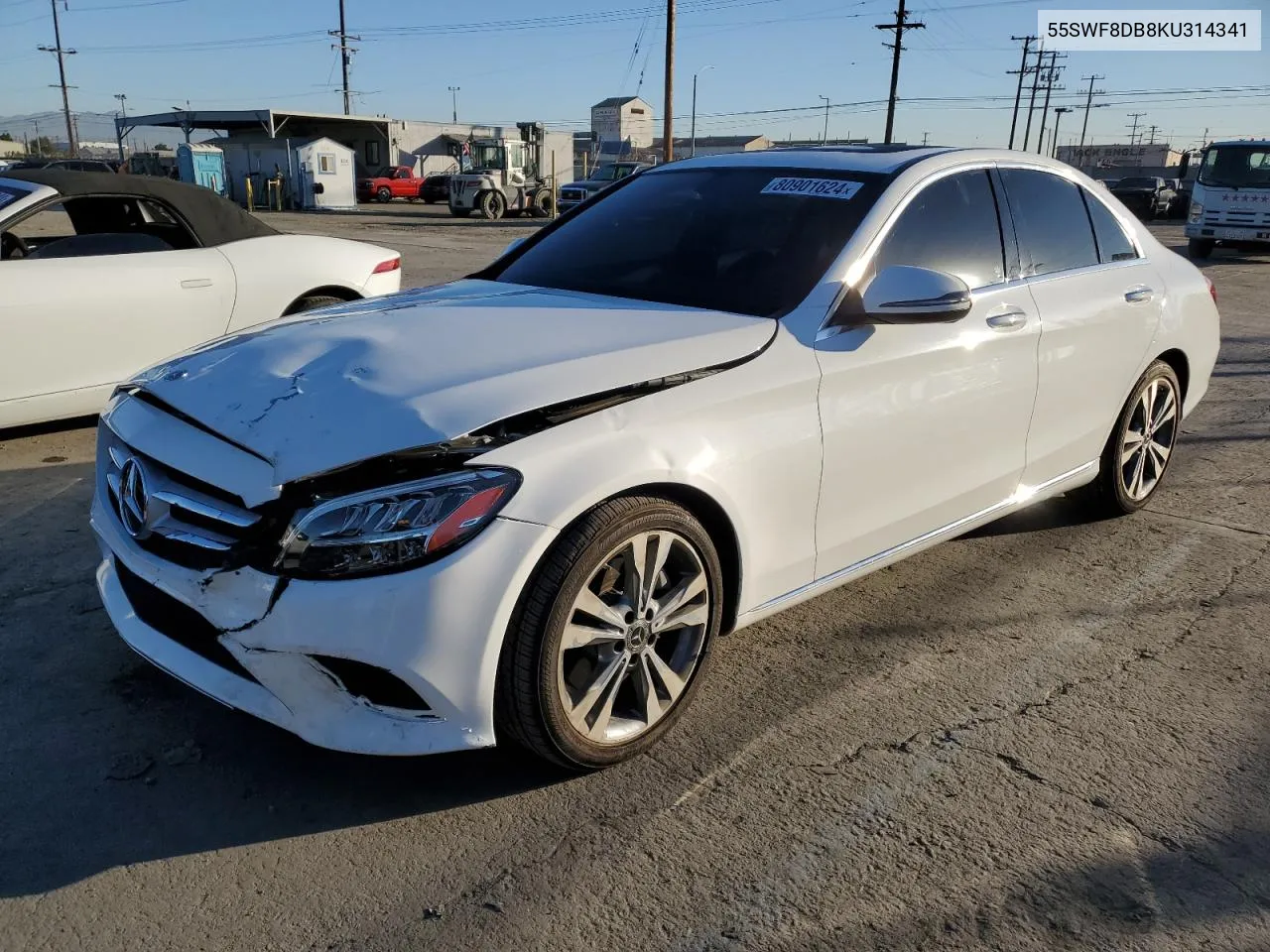 Auction sale of the 2019 Mercedes Benz C klasse , vin: 55SWF8DB8KU314341, lot number: 80901624
