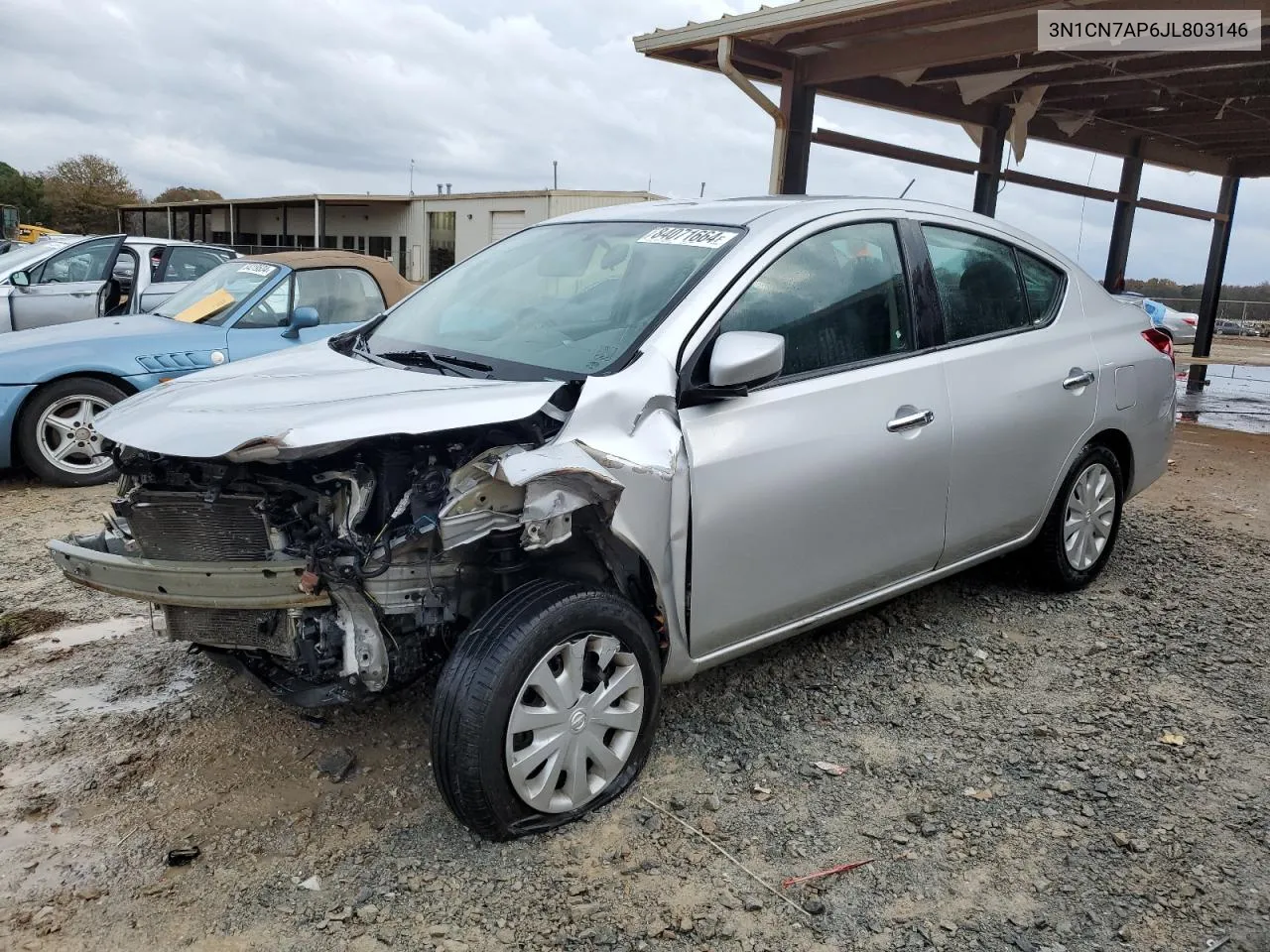 Auction sale of the 2018 Nissan Versa , vin: 3N1CN7AP6JL803146, lot number: 84071664