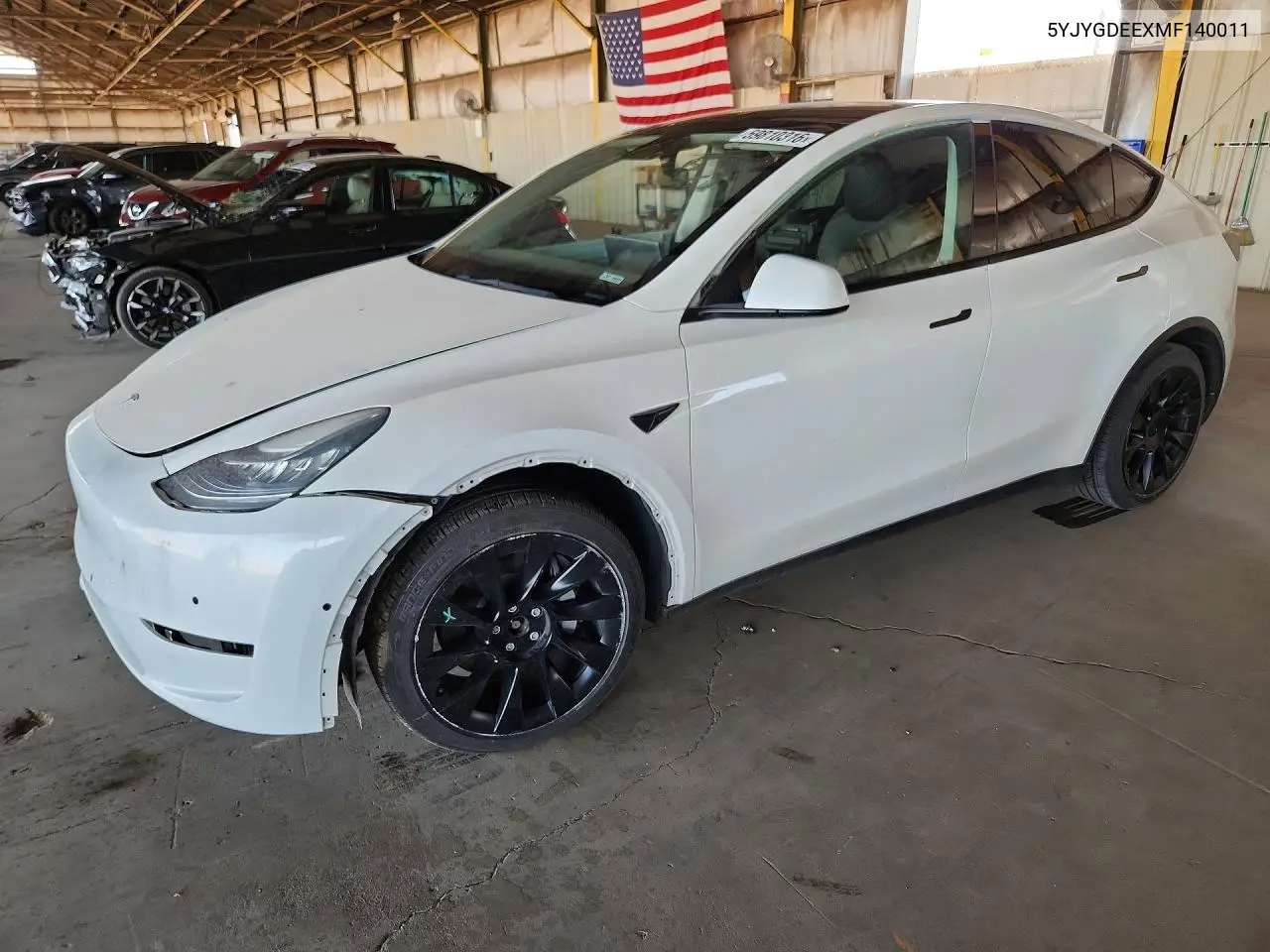 Auction sale of the 2021 Tesla Model Y , vin: 5YJYGDEEXMF140011, lot number: 59810316