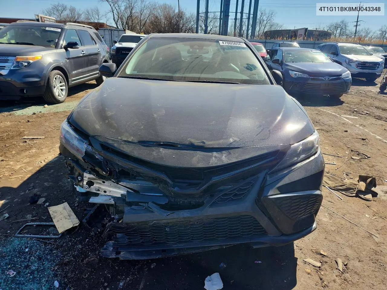 Auction sale of the 2021 Toyota Camry , vin: 4T1G11BK8MU043348, lot number: 47005656