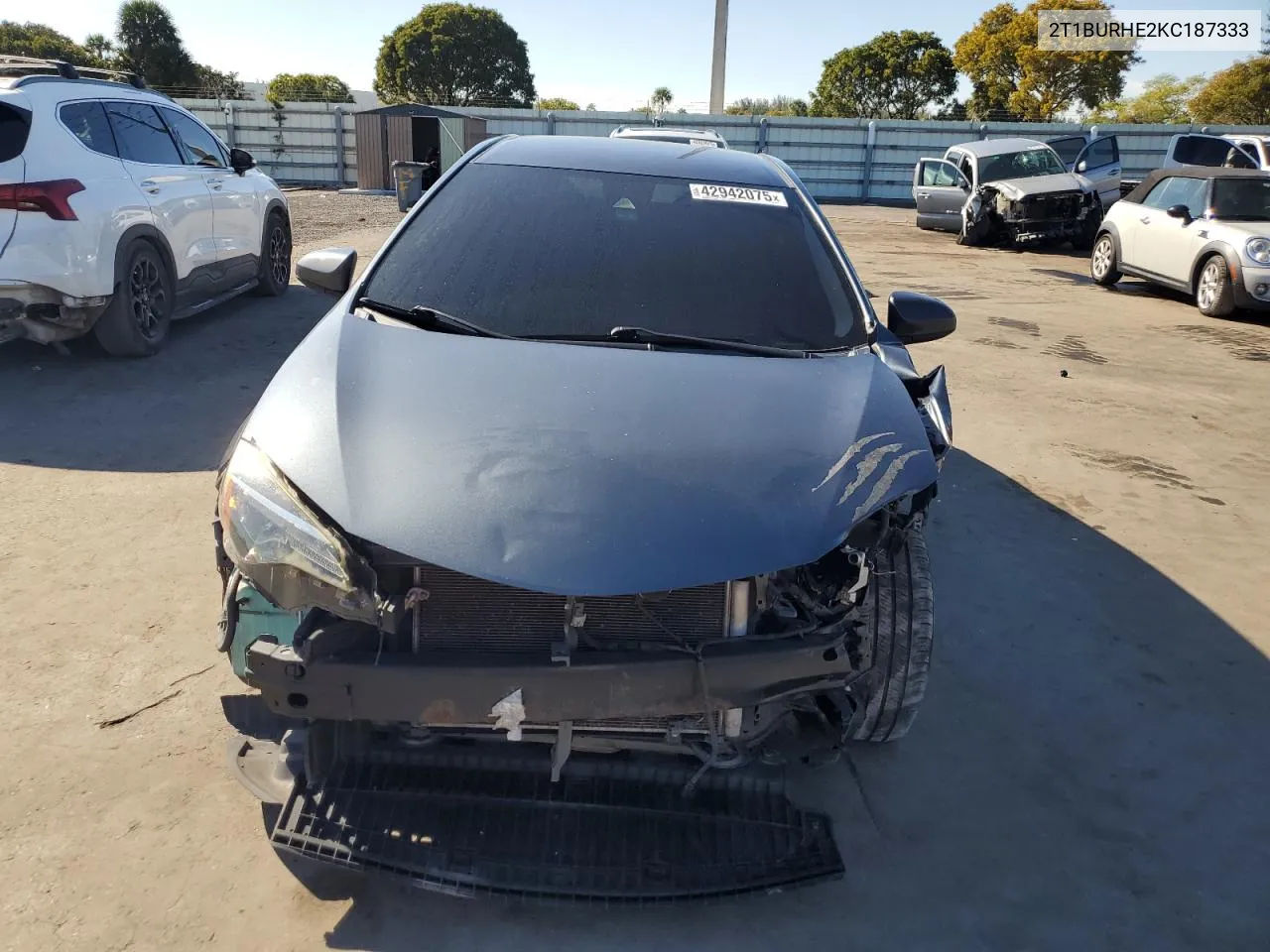 Auction sale of the 2019 Toyota Corolla , vin: 2T1BURHE2KC187333, lot number: 42942075