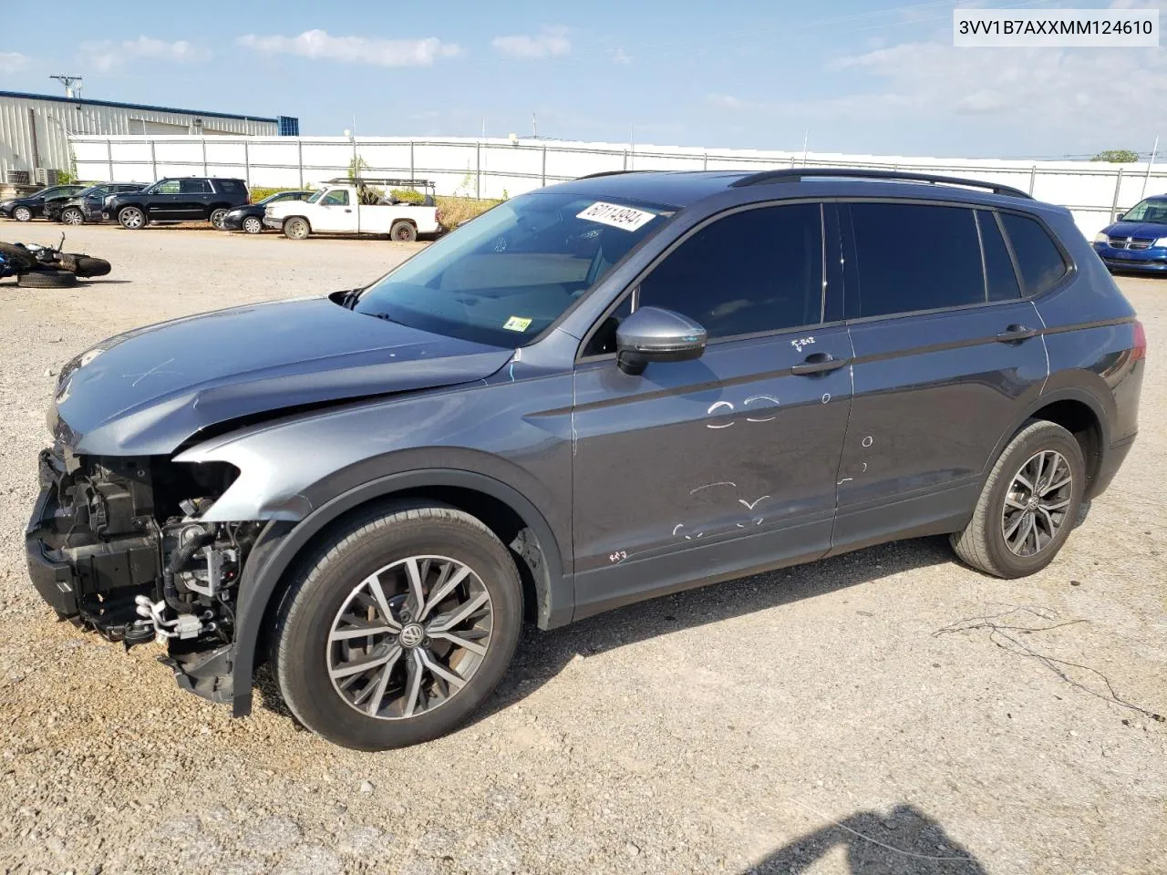 Auction sale of the 2021 Volkswagen Tiguan , vin: 3VV1B7AXXMM124610, lot number: 60114994