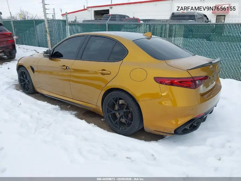 Auction sale of the 2022 Alfa Romeo Giulia , vin: ZARFAMEV9N7656155, lot number: 44309673