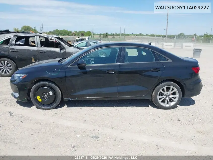 Auction sale of the 2026 Audi A3 , vin: WAUGUCGY1TA029227, lot number: 12623716