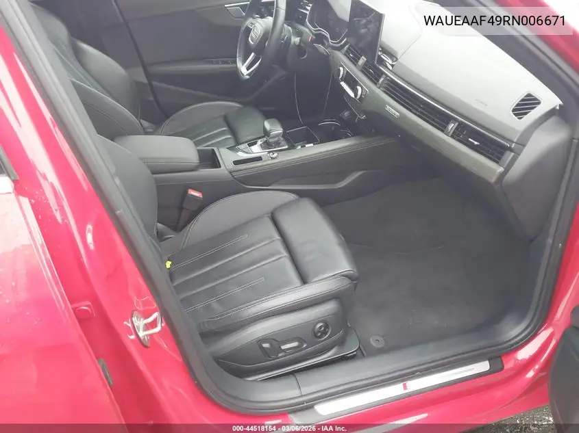 Auction sale of the 2024 Audi A4 , vin: WAUEAAF49RN006671, lot number: 44518154