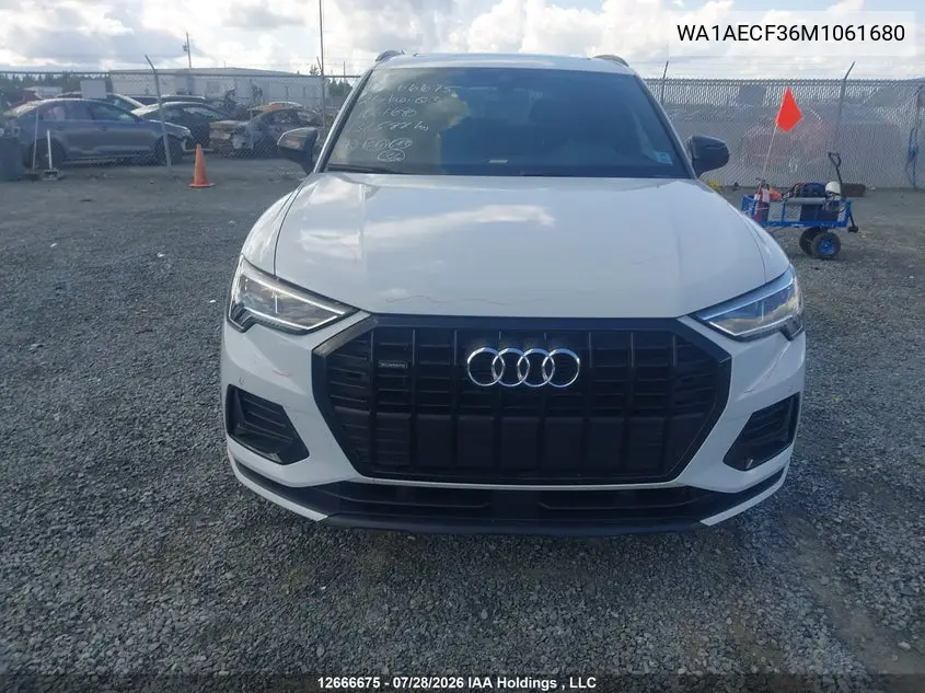 Auction sale of the 2021 Audi Q3 , vin: WA1AECF36M1061680, lot number: 12666675