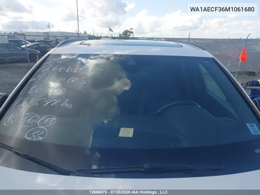 Auction sale of the 2021 Audi Q3 , vin: WA1AECF36M1061680, lot number: 12666675