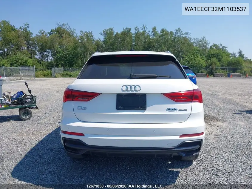 Auction sale of the 2021 Audi Q3 , vin: WA1EECF32M1103537, lot number: 12671858