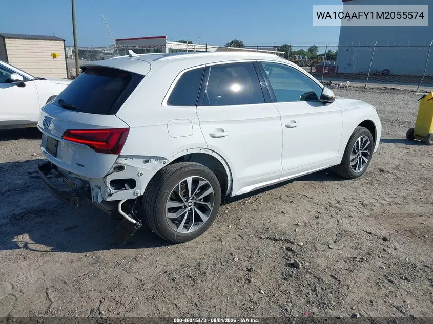 Auction sale of the 2021 Audi Q5 , vin: WA1CAAFY1M2055574, lot number: 46015473