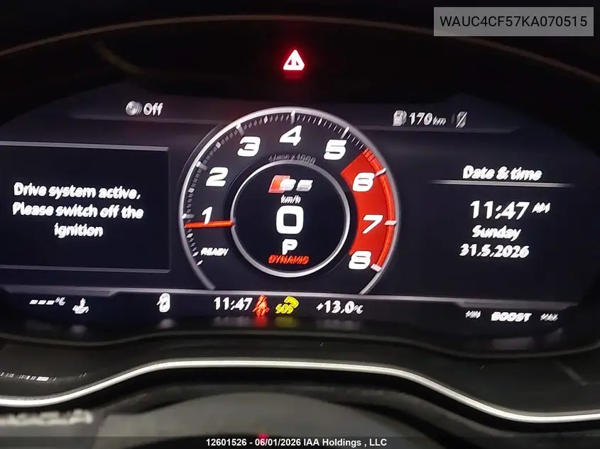 Auction sale of the 2019 Audi S5 , vin: WAUC4CF57KA070515, lot number: 12601526