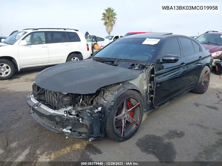 Auction sale of the 2021 BMW 5er , vin: WBA13BK03MCG19958, lot number: 38375449