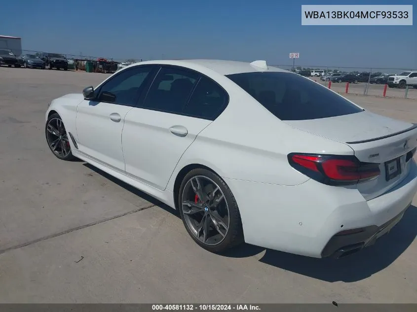 Auction sale of the 2021 BMW 5er , vin: WBA13BK04MCF93533, lot number: 40581132