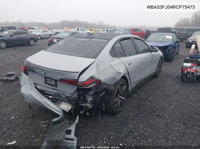 Auction sale of the 2024 BMW 5er , vin: WBA53FJ04RCP75473, lot number: 41947723