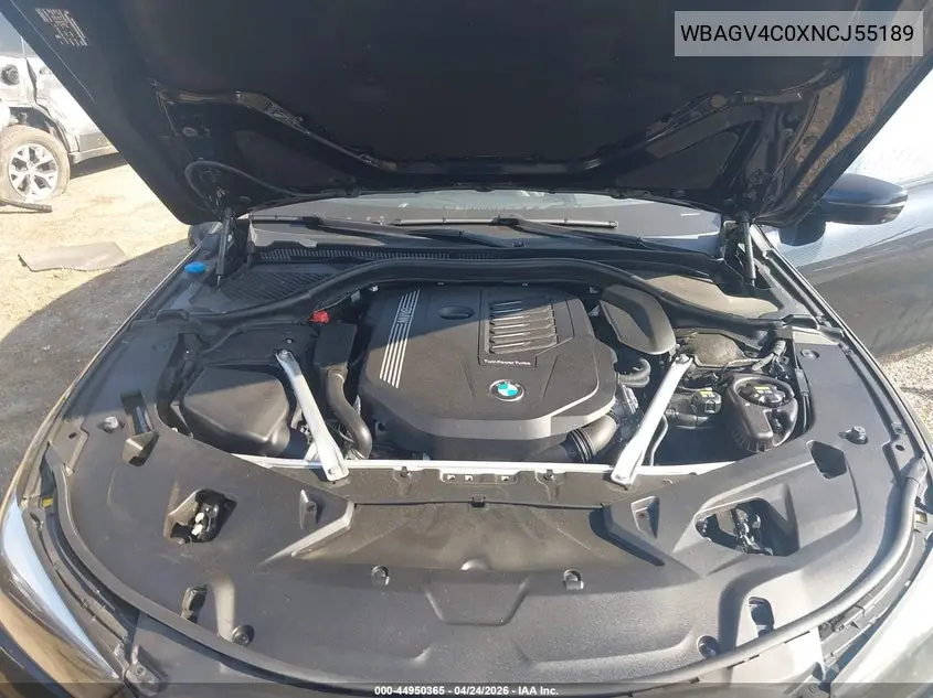 Auction sale of the 2022 BMW 8er , vin: WBAGV4C0XNCJ55189, lot number: 44950365