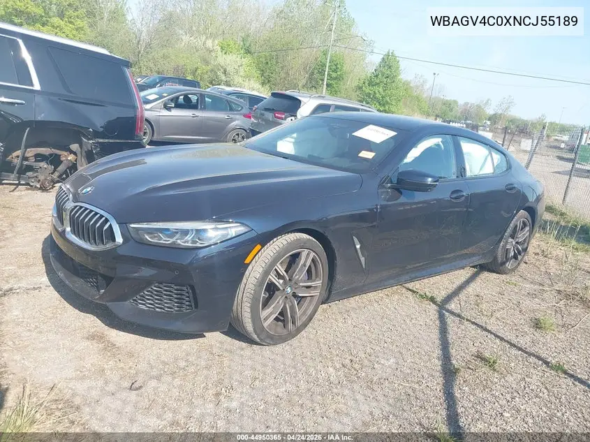 Auction sale of the 2022 BMW 8er , vin: WBAGV4C0XNCJ55189, lot number: 44950365