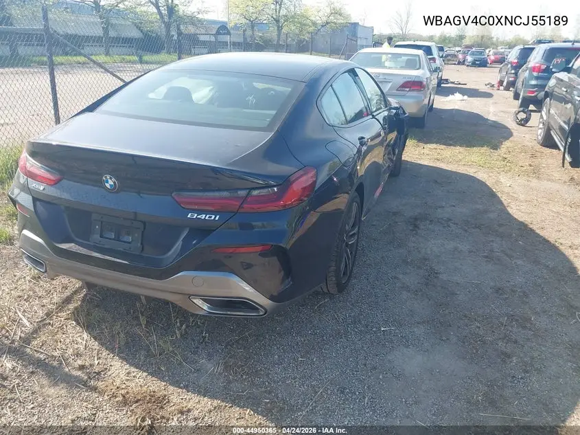 Auction sale of the 2022 BMW 8er , vin: WBAGV4C0XNCJ55189, lot number: 44950365