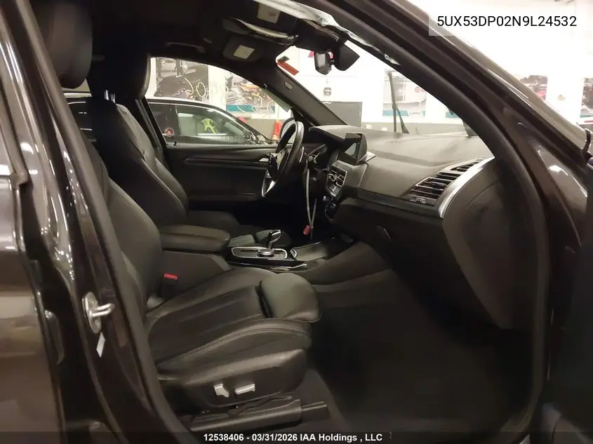 Auction sale of the 2022 BMW X3 , vin: 5UX53DP02N9L24532, lot number: 12538406