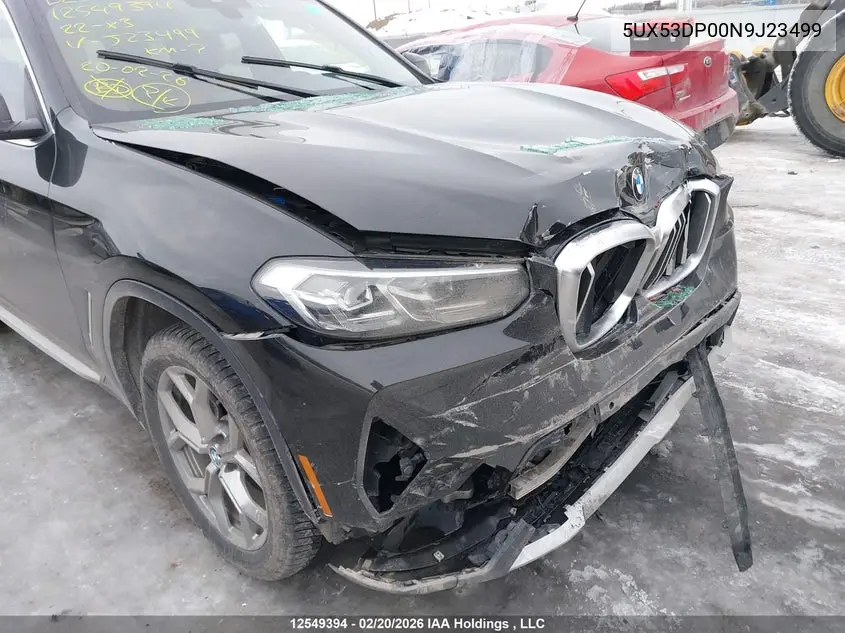 Auction sale of the 2022 BMW X3 , vin: 5UX53DP00N9J23499, lot number: 12549394