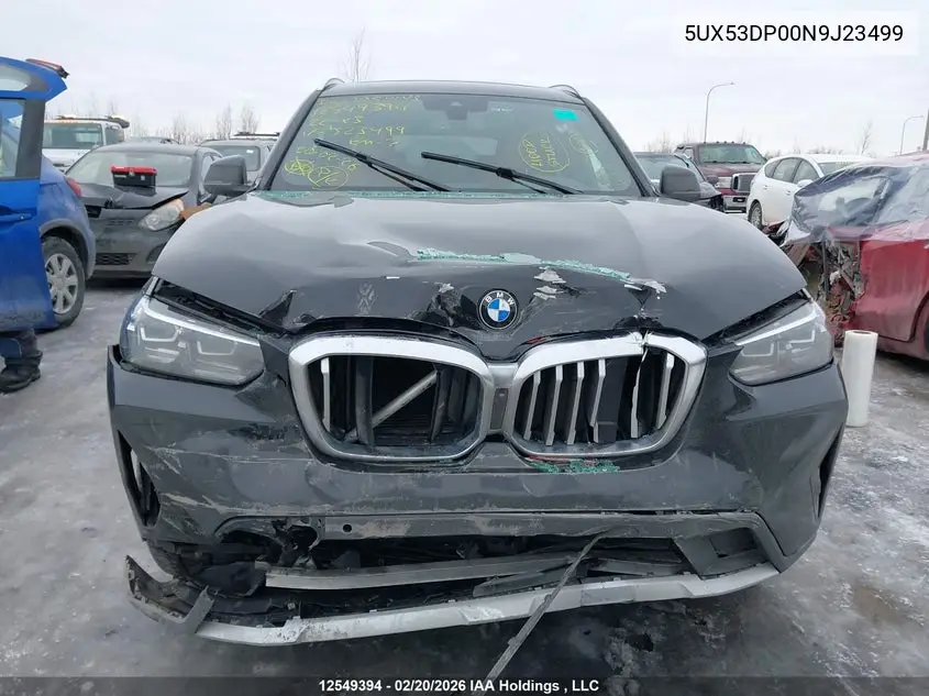 Auction sale of the 2022 BMW X3 , vin: 5UX53DP00N9J23499, lot number: 12549394