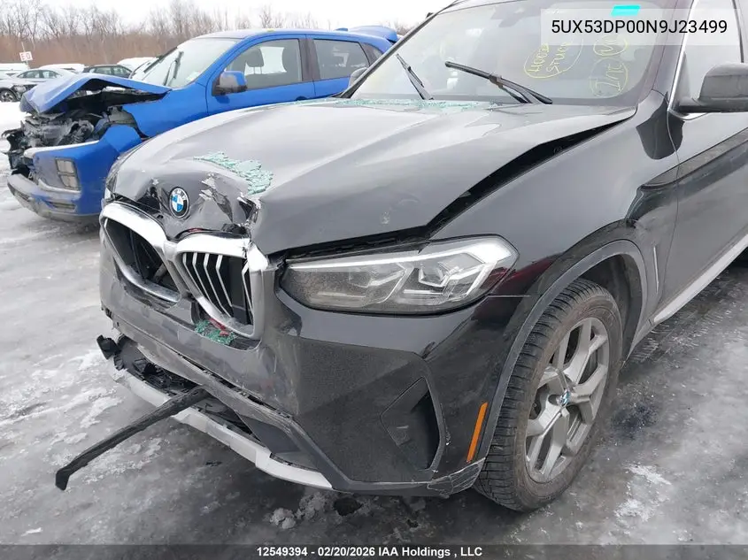 Auction sale of the 2022 BMW X3 , vin: 5UX53DP00N9J23499, lot number: 12549394