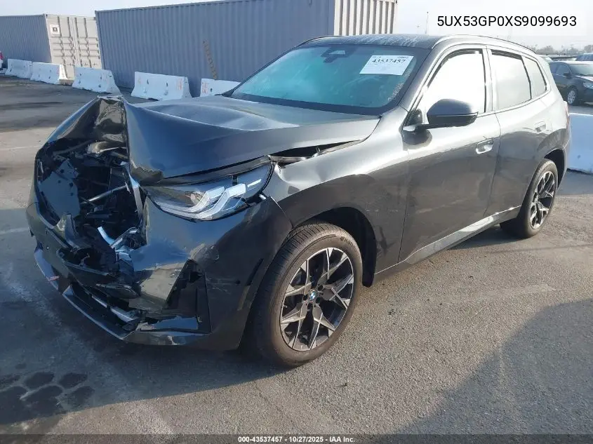 Auction sale of the 2025 BMW X3 , vin: 5UX53GP0XS9099693, lot number: 43537457