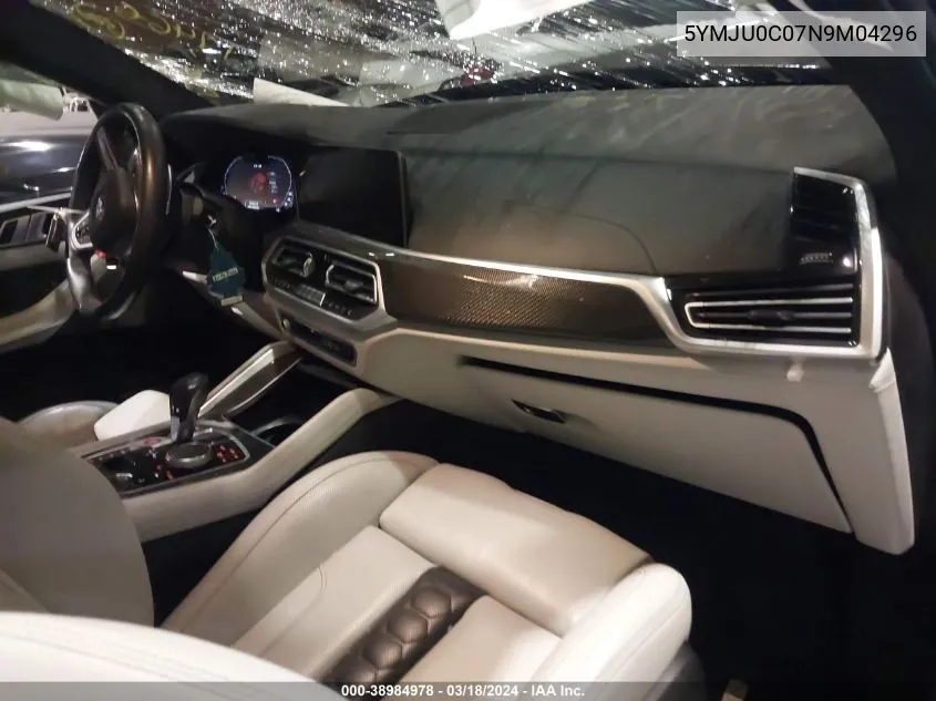 Auction sale of the 2022 BMW X5 M , vin: 5YMJU0C07N9M04296, lot number: 38984978