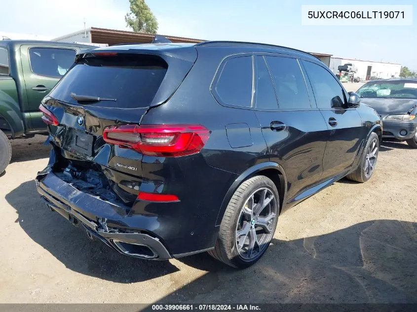 Auction sale of the 2020 BMW X5 , vin: 5UXCR4C06LLT19071, lot number: 39906661