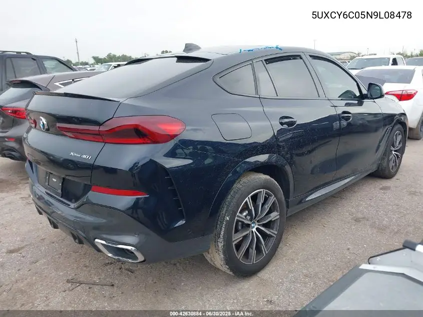 Auction sale of the 2022 BMW X6 , vin: 5UXCY6C05N9L08478, lot number: 42630884