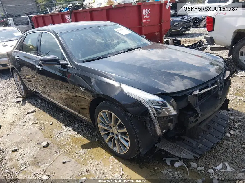 Auction sale of the 2018 Cadillac CT6 , vin: 1G6KF5RSXJU151787, lot number: 45927856