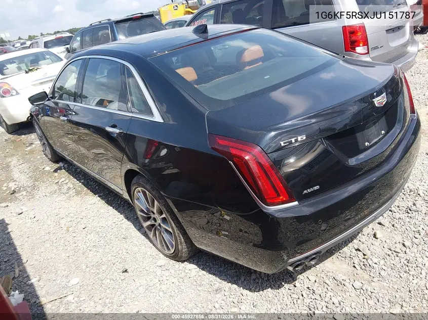 Auction sale of the 2018 Cadillac CT6 , vin: 1G6KF5RSXJU151787, lot number: 45927856