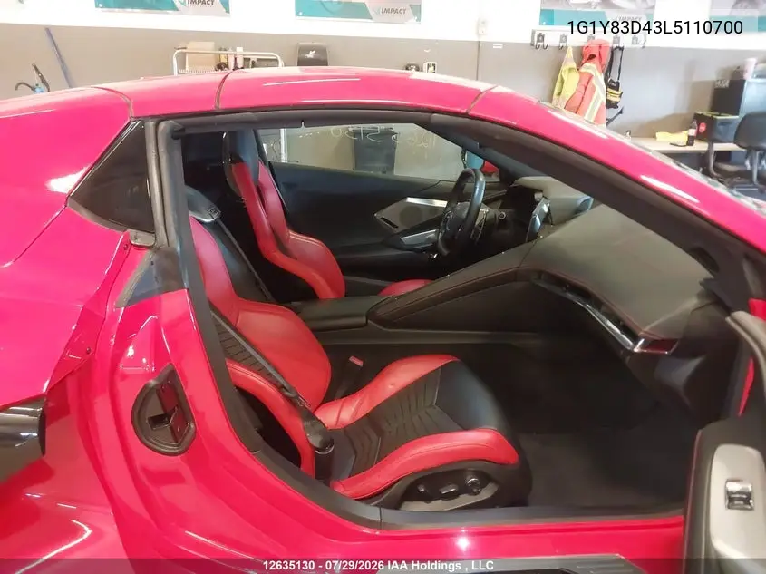 Auction sale of the 2020 Chevrolet Corvette , vin: 1G1Y83D43L5110700, lot number: 12635130