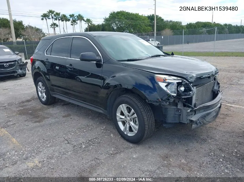 Auction sale of the 2017 Chevrolet Equinox , vin: 2GNALBEK3H1539480, lot number: 38726233