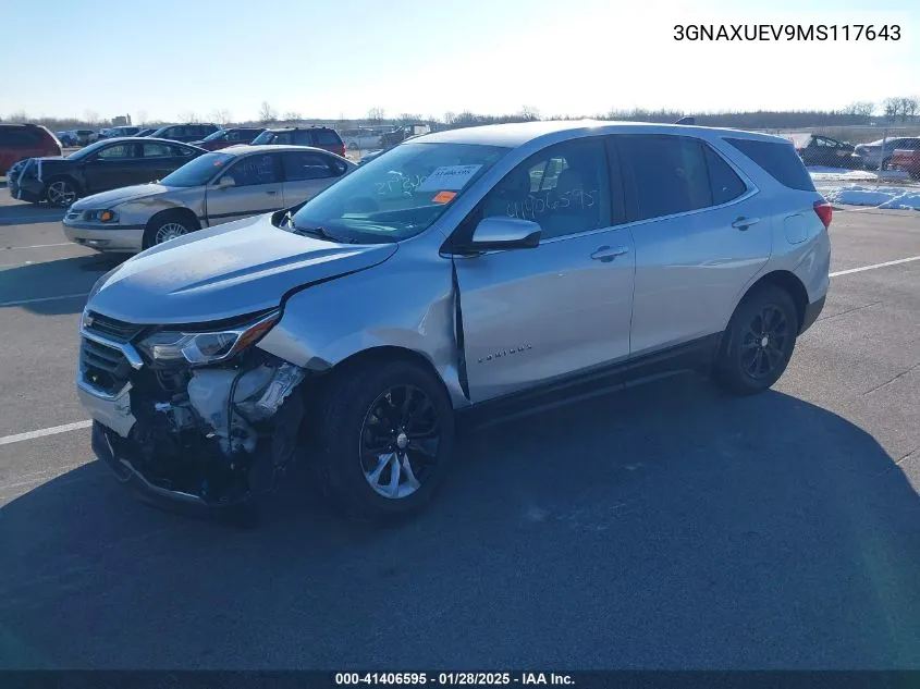 Auction sale of the 2021 Chevrolet Equinox , vin: 3GNAXUEV9MS117643, lot number: 41406595