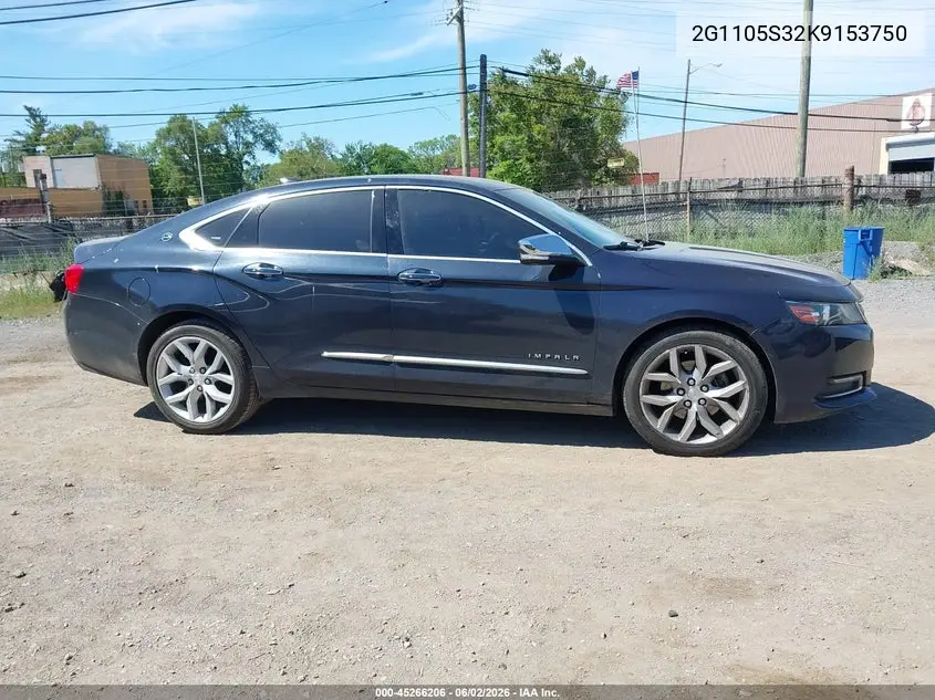 Auction sale of the 2019 Chevrolet Impala , vin: 2G1105S32K9153750, lot number: 45266206